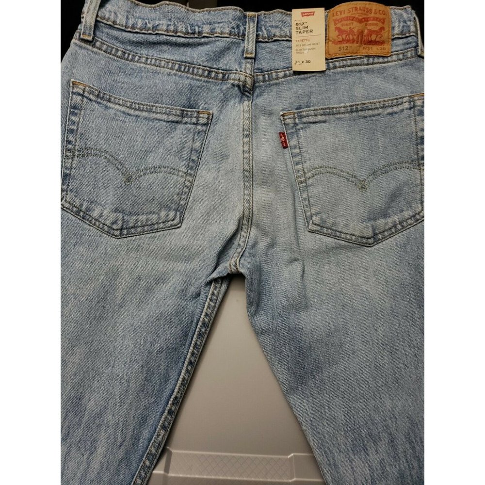 Levi's Mens 512 31W 30L Slim Taper Fit Distressed - Picture 5 of 7